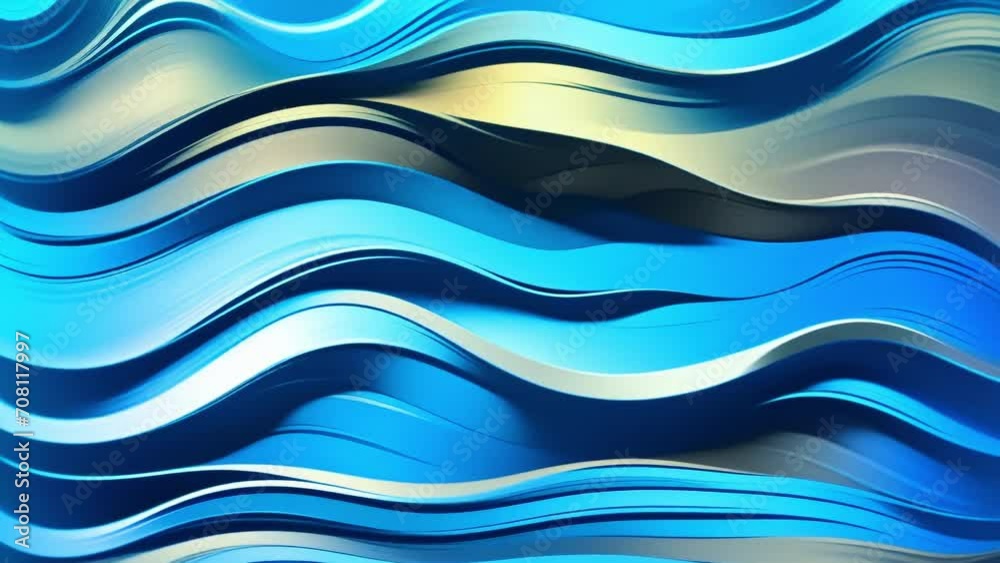 Smooth blue waving background. Vector style. Loopable liquid motion. AI generated