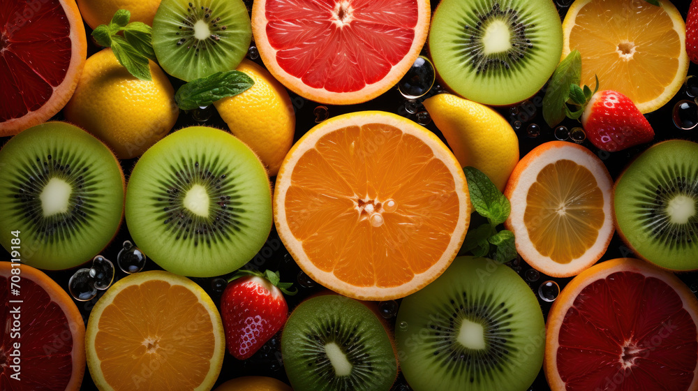 sliced fruits on the table