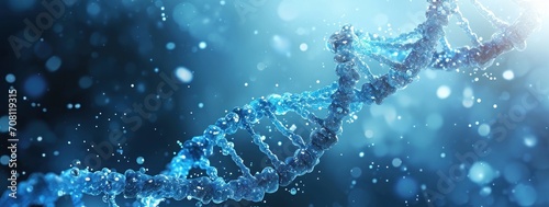 Blue Colorful DNA molecule Background