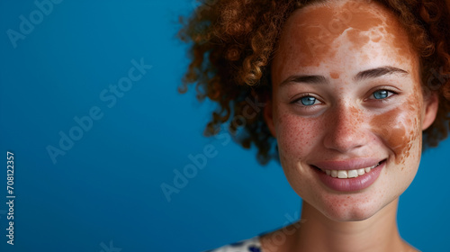 beautiful Caucasian model with vitiligo skin condition photo