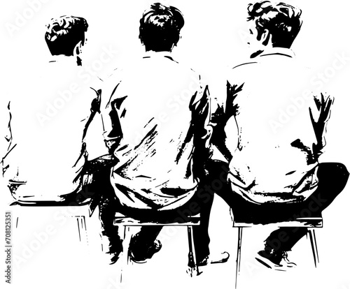 Verschiedene Vektor Grafiken im Bereich vektor, grafik, illustration, mensch, bar, abstrakt, sketch, Skizze, Silhouette, schwarz, weiß, black, white, 