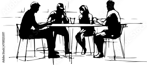 Verschiedene Vektor Grafiken im Bereich vektor, grafik, illustration, mensch, bar, abstrakt, sketch, Skizze, Silhouette, schwarz, weiß, black, white, 