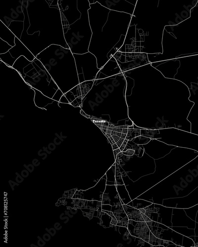Taranto Italy Map, Detailed Dark Map of Taranto Italy