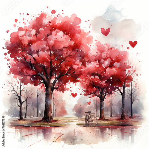 Valentine day Watercolor ClipartArt  photo