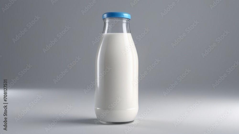 bottle of milk and glass ai generated bottle of milk and glass ai generated