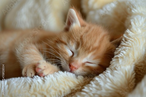 Newborn kitten sleeping peacefully © Jelena