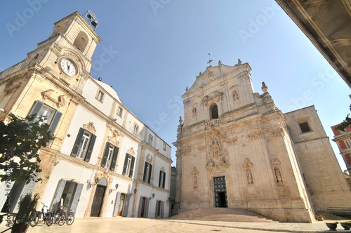 Bell tower and clock in Martina Franca Puglia, Italy