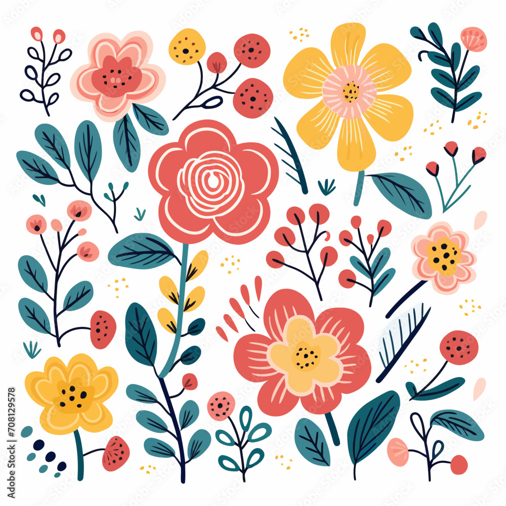 custom made wallpaper toronto digitalvector garden botanical element collection set