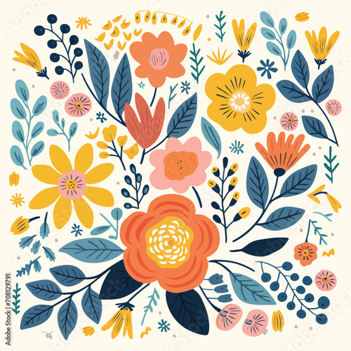 vector garden botanical element collection set