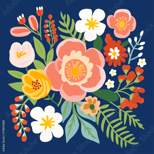 vector garden botanical element collection set