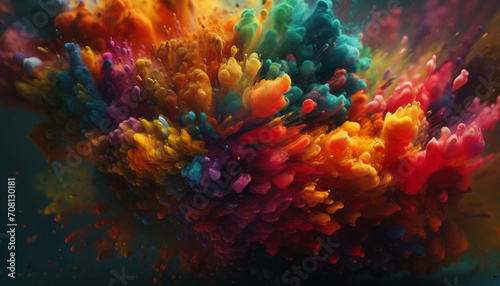 Multi colored abstract backgrounds create a vibrant underwater fantasy galaxy generated by AI photo