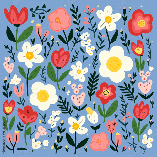 vector garden botanical element collection set