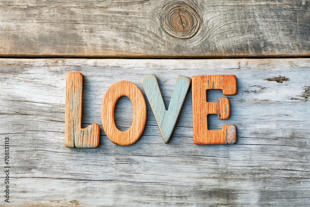 Fototapeta premium Multicolored wooden letters forming the word 