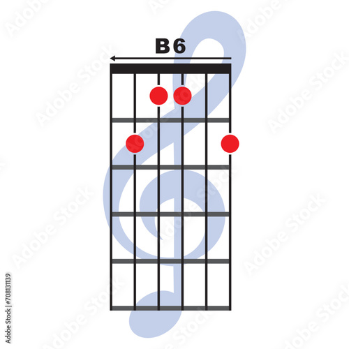 B6 guitar chord icon