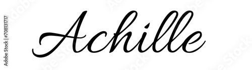 Achille - black color - nome - ideal for websites, emails, presentations, greetings, banners, cards, books, t-shirt, sweatshirt, prints, cricut, silhouette, 