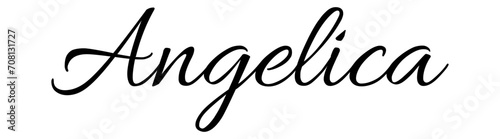 Angelica - black color - female name - ideal for websites, emails, presentations, greetings, banners, cards, books, t-shirt, sweatshirt, prints, cricut, silhouette,
