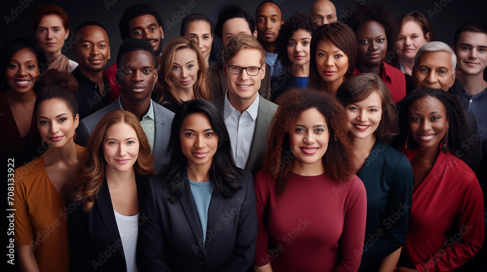 Portrait of a group of diverse business people standing in a row Portrait of a group of diverse business people standing in a row