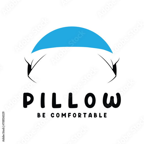 Simple Soft Pillow logo template design vector illustration.logo suitable for home decor store and household appliance businesses