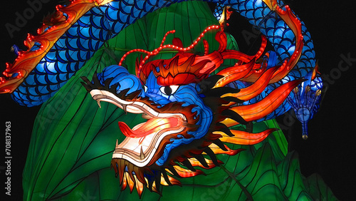 Photography Closeup of the Chinese Dragon in the Chinese Lantern Festival in Toronto