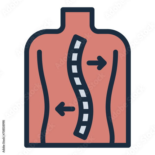 Chiropractic spine back icon