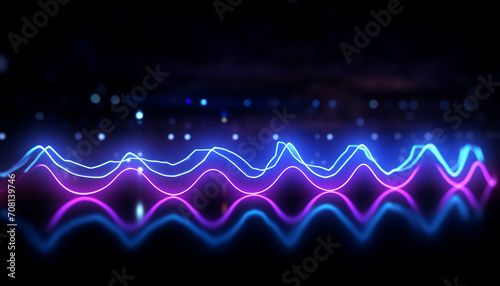 Bright glowing wave pattern in vibrant colors generated by AI