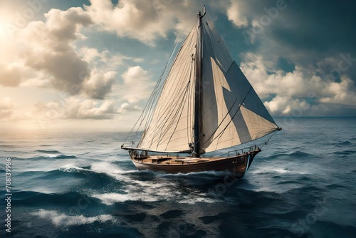 sailboat in the sea © Muhammad