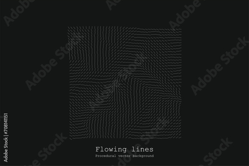 Abstract Line Matrix Pattern. Noise Flow Dynamic.