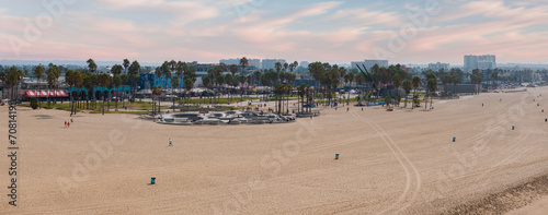 Aerial view of the shoreline in Venice Beach, CA. Aerial view to Venice beach, Los Angeles, California