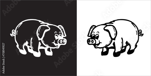 Illustration vector graphics of pig icon