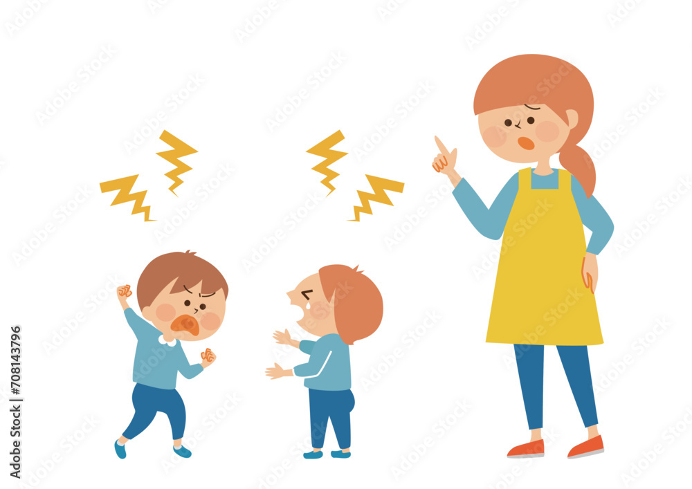 子供の喧嘩 かわいいイラスト素材 子供の喧嘩 かわいいイラスト素材