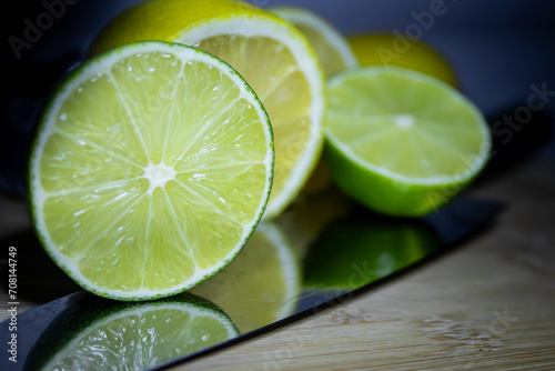 lime on a black background