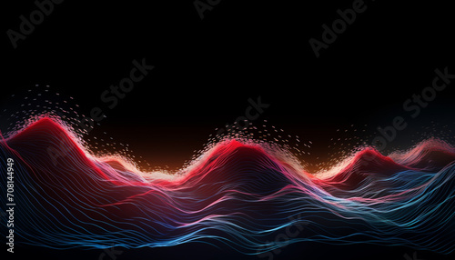 Bright blue waves flowing in a futuristic design generated by AI