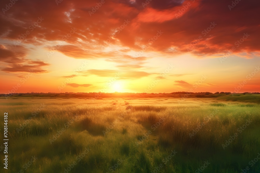 PC0002768 idyllic plain at sunset background, icm, color field art style, high resolution, clean detailed
