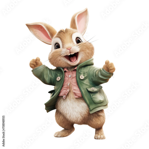 spring easter Bunny watercolor PNG, easter bunny clipart, cute Rabbit illustration digital download