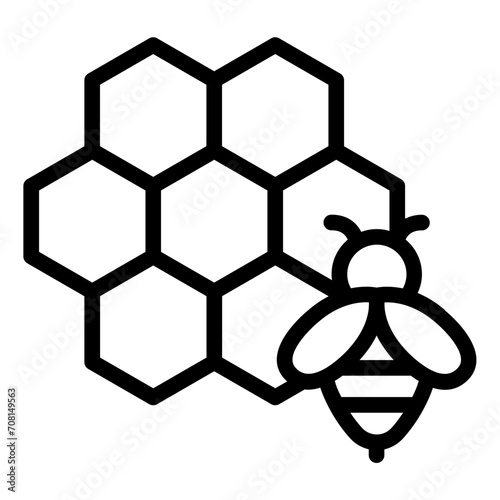 Honeycomb with bee icon