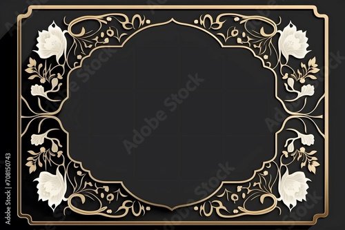 Islamic Floral rectangle Frame for your design, minimalist design islamic.
