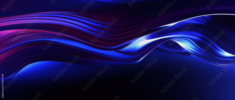 Fototapeta premium Blue abstract background with glowing lines