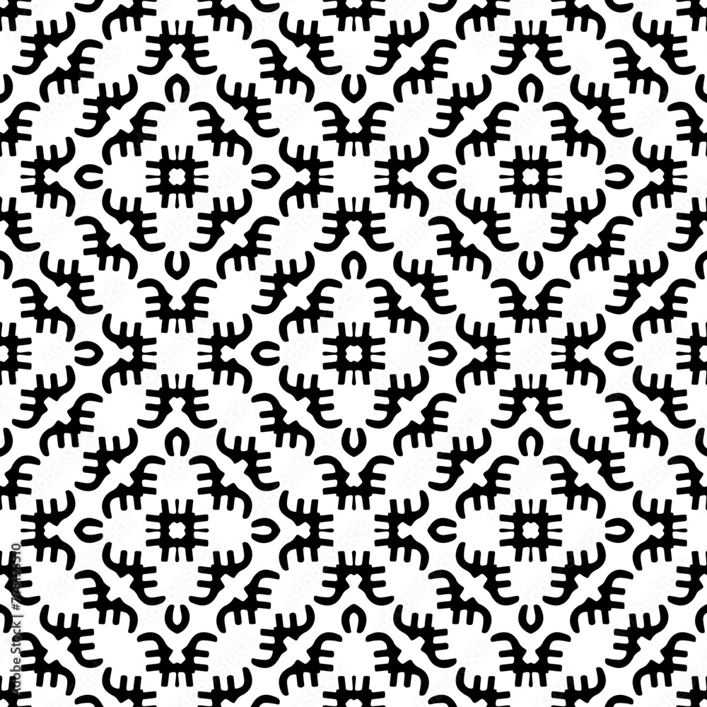 White background with black pattern. Seamless texture for fashion, textile design,  on wall paper, wrapping paper, fabrics and home decor. Simple repeat pattern.