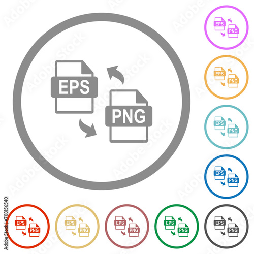 EPS PNG file conversion flat icons with outlines © botond1977