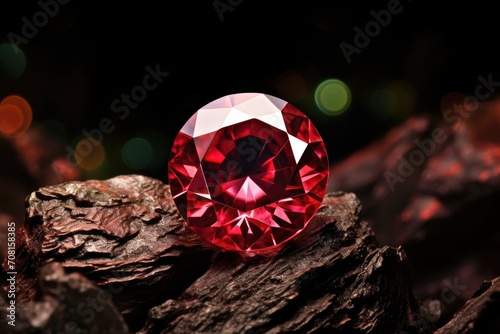 Ruby, garnet Precious gemstone, beautiful shiny jewelry, luxury natural mineral gem, expensive decoration, expensive and rich gift, treasure