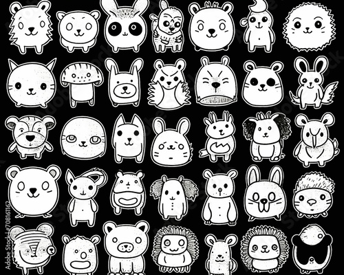 pattern with faces