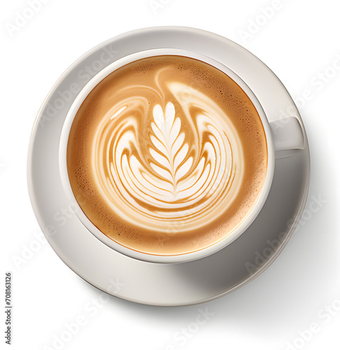 coffee latte on a white background ai generative