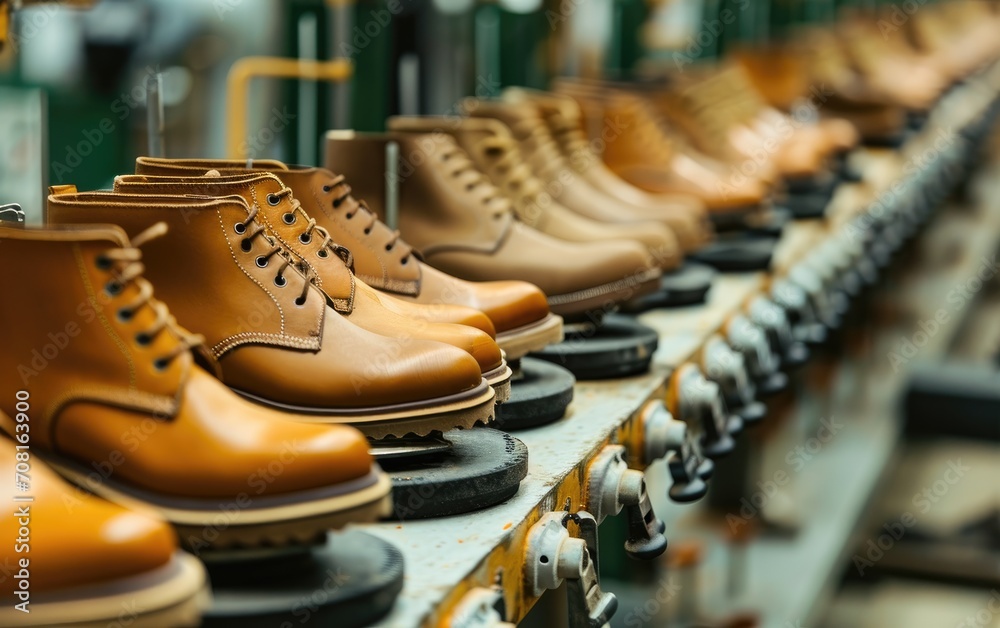 Shoe making line in factory Shoe making line in factory