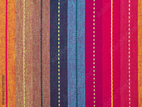 Close up view of the woven patterns on a fabric placemat