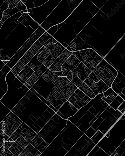 Hoofddorp Netherlands Map, Detailed Dark Map of Hoofddorp Netherlands photo