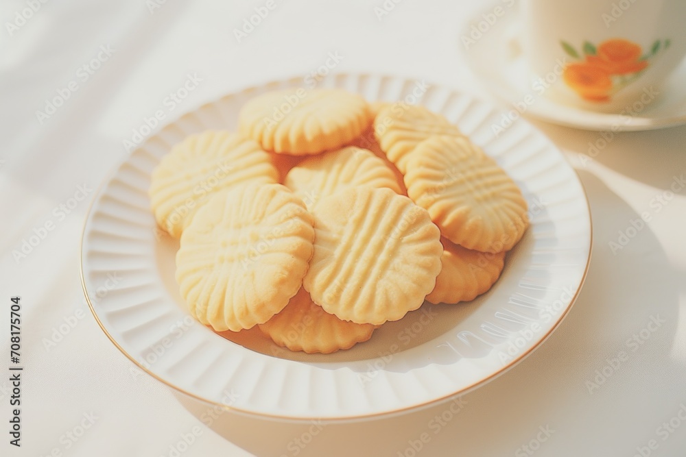 Butter Cookies light background Ai Generative Butter Cookies light background Ai Generative