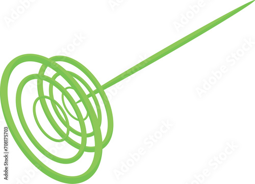 Green laser beam icon isometric vector. Advanced phaser. Weapon device