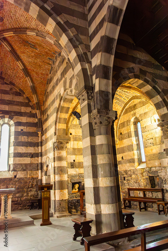 Beautiful interior of the ancient Church of Portovenere  Liguria   Italy