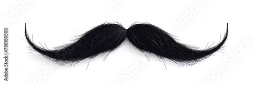 two mustaches with curly black hair 