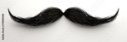 two mustaches with curly black hair 